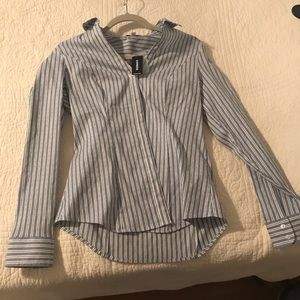 🆕with tags! Express button down blue blouse Small